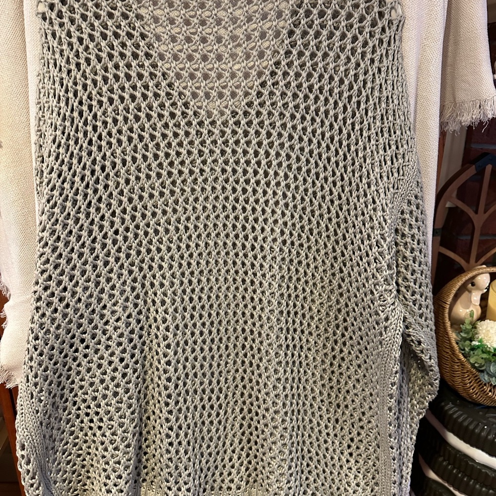 Sage Green Star Crochet Women's Sweater NWOT - Picture 3 of 5